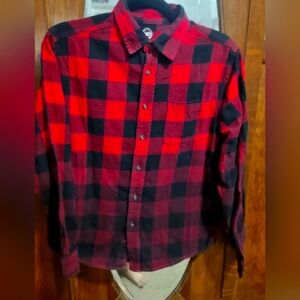Wonder Nation Red Buffalo Check Flannel Shirt XL 14/16